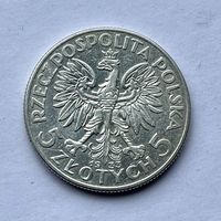Монета серебро Польша 5 злотых 1933 год Ядвига ОТЛИЧНЫЕ