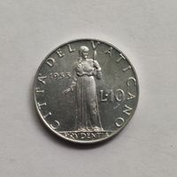 Ватикан 10 лир 1953 г.