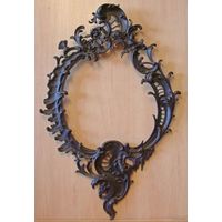- РАМА Франция 19 век Барокко под зеркало и пр. Чугун 3.3 кг 67х44 см