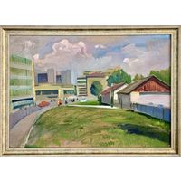 Варламов В.М. "Минск строится" 1975г. К/М. р.46х66 см.