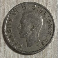 Монета 2 шиллинга 1947 год. Великобритания. Король Георг VI