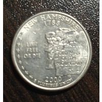 США. 25 центов. 2000. Р. Нью-Гемпшир