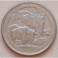 США 25 центов (квотер) 2010 D Yellowstone Wyoming
