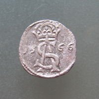 Двойной денарий 1566