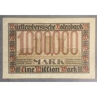 Банкнота 1 миллион марок 1923 год. Штутгарт. Веймарская республика.