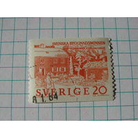 ШВЕЦИЯ - ОКОЛО 1963 Г.: марка, напечатанная в Швеции, изображает Хаммарбю, дом Карла фон Линнея