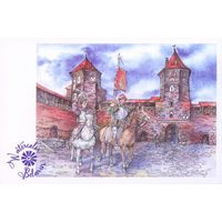Открытка живопись акварель Лукьянова Мирский замок