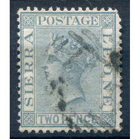 Британские колонии - Сьерра-Леоне - 1883/93г. - королева Виктория, 2 P - 1 марка - гашёная [Mi 16]. #4-B5-126-A-1