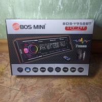 Автомагнитола BOS-MINI Bos-Y958BT Bluetooth 12-24V, 1DIN, со светящимся регулятором звука