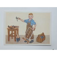 Брей мальчик столяр  1963 10х15 см