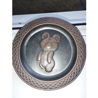 Картина тарелка Олимпийский мишка