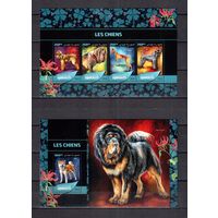 Джибути 2016 Фауна домашние собаки - 1 лист + 1 блок MNH**