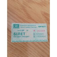 Билет на одну поездку Брест, 2021 г, серия ЦР