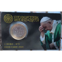 Ватикан 1 евро 2024 в коинкарте