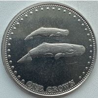Тристан-да-Кунья 1 крона 2008 г. Кашалоты