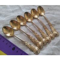 Набор красивых позолоченных ложечек. Распродажа коллекции.