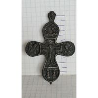 НАТЕЛЬНЫЙ КРЕСТИК  ПЛАСТИКА МЕДНОЛИТОЙ СПЛАВ 18  -19 ВЕК .