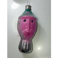 Ёлочная игрушка  - Железяк - Железный человек из сказки. СССР  . Стекло .