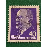 ГДР 1961. Вальтер Ульбрихт. Председатель государственного совета. Марка из серии