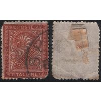 Италия 1865.03.01 (Mi)IT24 марка из сер.Серия De la Rue, Туринские гравюры - 2с Номер два с орнаментом в прямоугольной рамке (г) без ВЗ (a1-23 ТОРГ