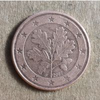 Германия 5 евроцентов, 2002 г., отметка мд., "F" -- Штутгарт, KM# 209