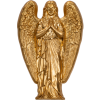 RARE Острова Кука 20 долларов 2023г. "Ангел Милосердия 3D". Монета в подарочной рамке - футляре; сертификат; коробка. СЕРЕБРО 93,30гр.(3 oz).