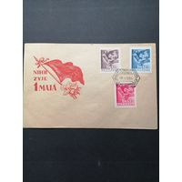 Польша 1954 КПД с полной серией марок "День 1-ого Мая" (спецгашение) марки Mi.842-844 каталог 3.60 евро