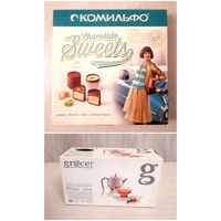 Коробка от конфет "Комильфо". "Nestle". 2015 г.  Упаковка от чая. 2010г. Любая в подарок при покупке двух моих лотов.