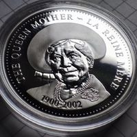 1доллар  Канады 2002 года. В честь Королевы-маиери Елизаветы годы жизни 1900-2002.  .Серебро.