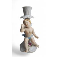 Подсвечник Путти Германия фарфор.