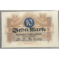 Банкнота 10 марок. 1918 год. Ноймюнстер.Веймарская республика.