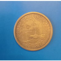 США 1 доллар 2000 год индианка с ребенком парящий орел