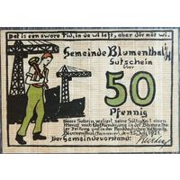 Германия 50 пфеннигов 1921 г Блюменталь в Ганновере (BLUMENTHAL) 123.1а? aUNC