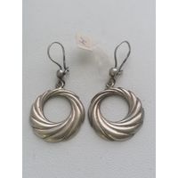 Серьги Водоворот, серебро 875 пр звезда, торги с Рубля