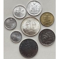 Ватикан 1, 2, 5, 10, 20, 50, 100, 500 лир 1967 г. Комплект 8 монет с серебром