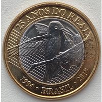 Бразилия 1 реал 2019 г. 25 лет введения реала