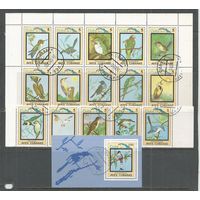 Куба. Птицы. 1983г. 15 марок в сцепках+Mi#БЛ80.