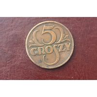 Монета Польша 5 грошей 1937 г