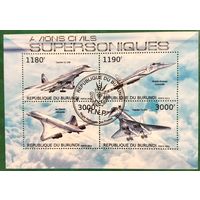 Бурунди 2012. Сверхзвуковой самолёты гражданской авиации. Блок