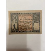 Нотгельд 2 марки 1922 год. Берлин. Веймарская республика - 2201