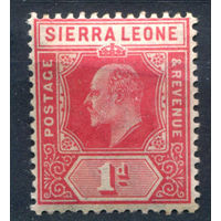 Британские колонии - Сьерра-Леоне - 1907/10г. - король Эдуард VII, 1 P - 1 марка - MH [Mi 69]. #4-B5-126-A-1