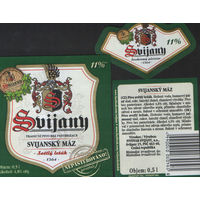 Пивная этикетка. Svijany - Чехия