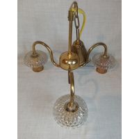 Основа люстры Чехословакия на 3 лампочки латунь