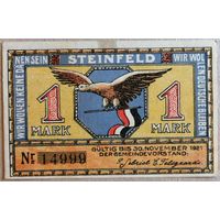Германия 1 марка 1921 г Штайнфельд (Шлезвиг, Steinfeld, Schleswig), 1262.6a, с номером , UNC