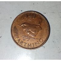 1 фартинг 1949 года Великобритания. Король Георг 6. Родная патина!