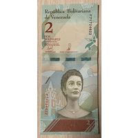 Банкнота ВЕНЕСУЭЛА 2 БОЛИВАРА 2018 ГОД . НЕ БЫЛА В ОБОРОТЕ