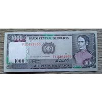 Werty71 Боливия 1000 песо 1982 банкнота боливиано