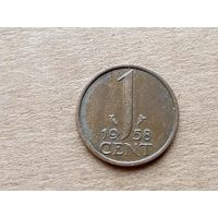 Нидерланды 1 цент, 1958г. (D-107)