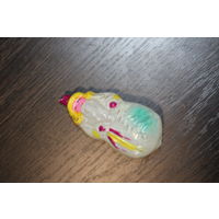 Новогодняя елочная игрушка, из СССР "Дедушка мороз", тонкое стекло.