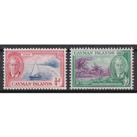 163.BrK. Великобритания. Колонии. Каймановы острова. Местные мотивы. Георг VI. 1950 г. Mi.##123-124.